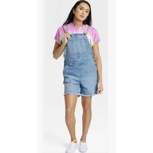 Take Pride Rainbow Strap Denim Overalls - size XL